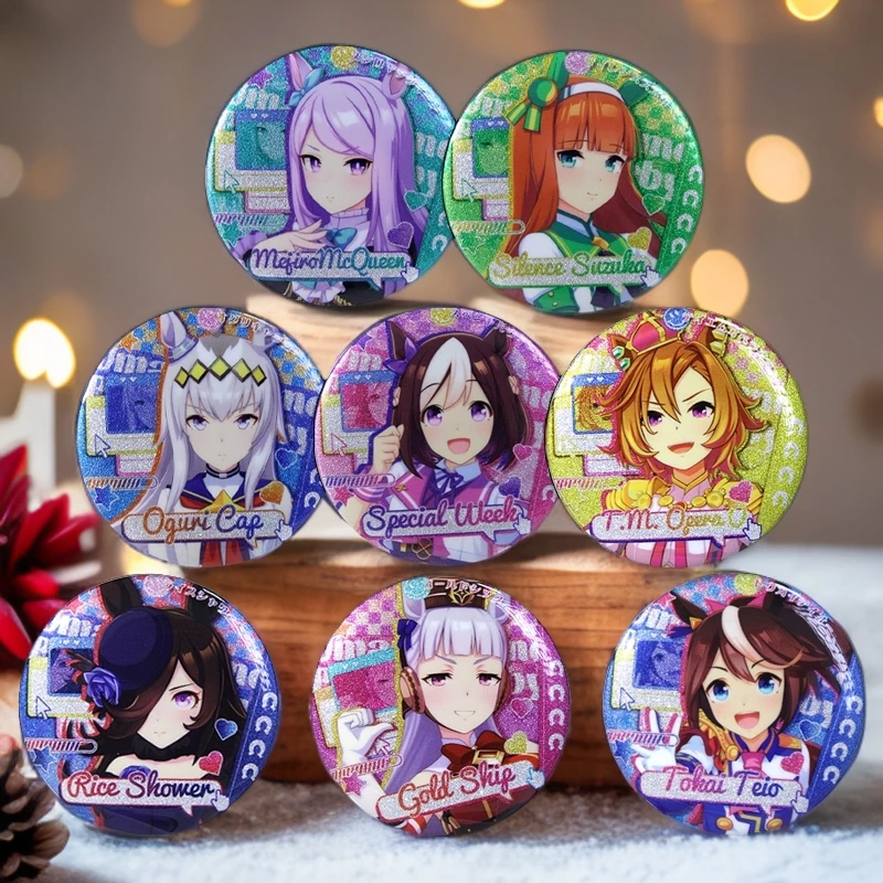 赛马娘银葱徽章目白麦昆二次元动漫周边谷子胸章痛包收藏挂件礼品