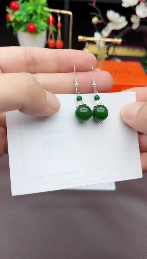 玛瑙/玉髓耳饰银S925镶嵌733000