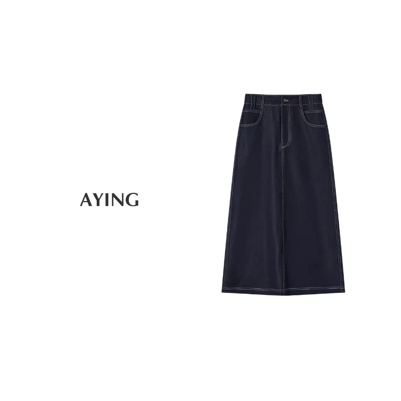 AYING  女士  活性染  复古百搭A字开叉半身裙