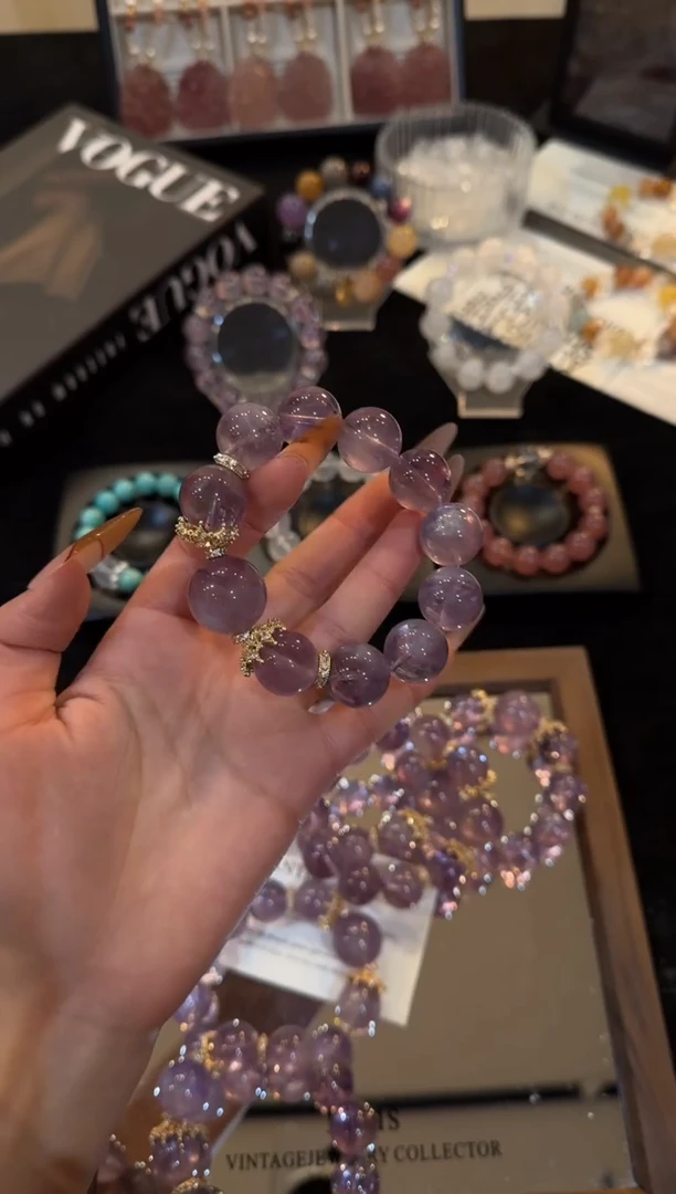 合金手链水晶紫兔毛x3532