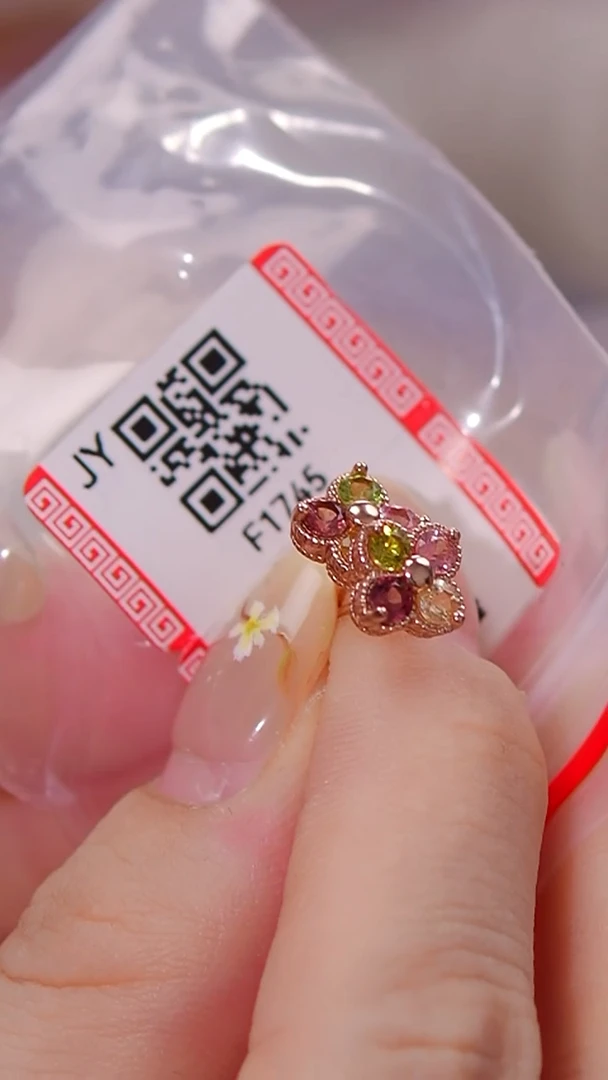 银S925镶嵌耳饰碧玺耳饰 特价款不退不换