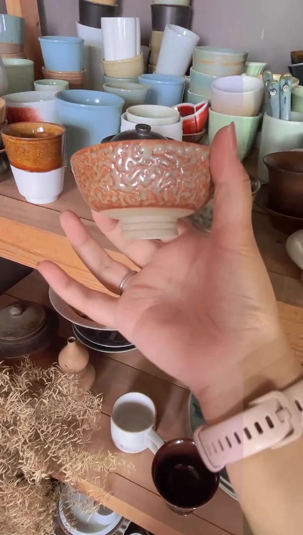 碗A056  福利高脚志野杯