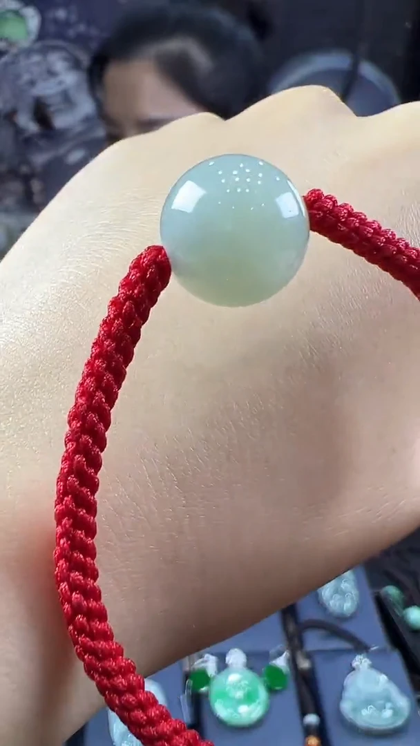 未镶嵌挂件翡翠圆珠手绳