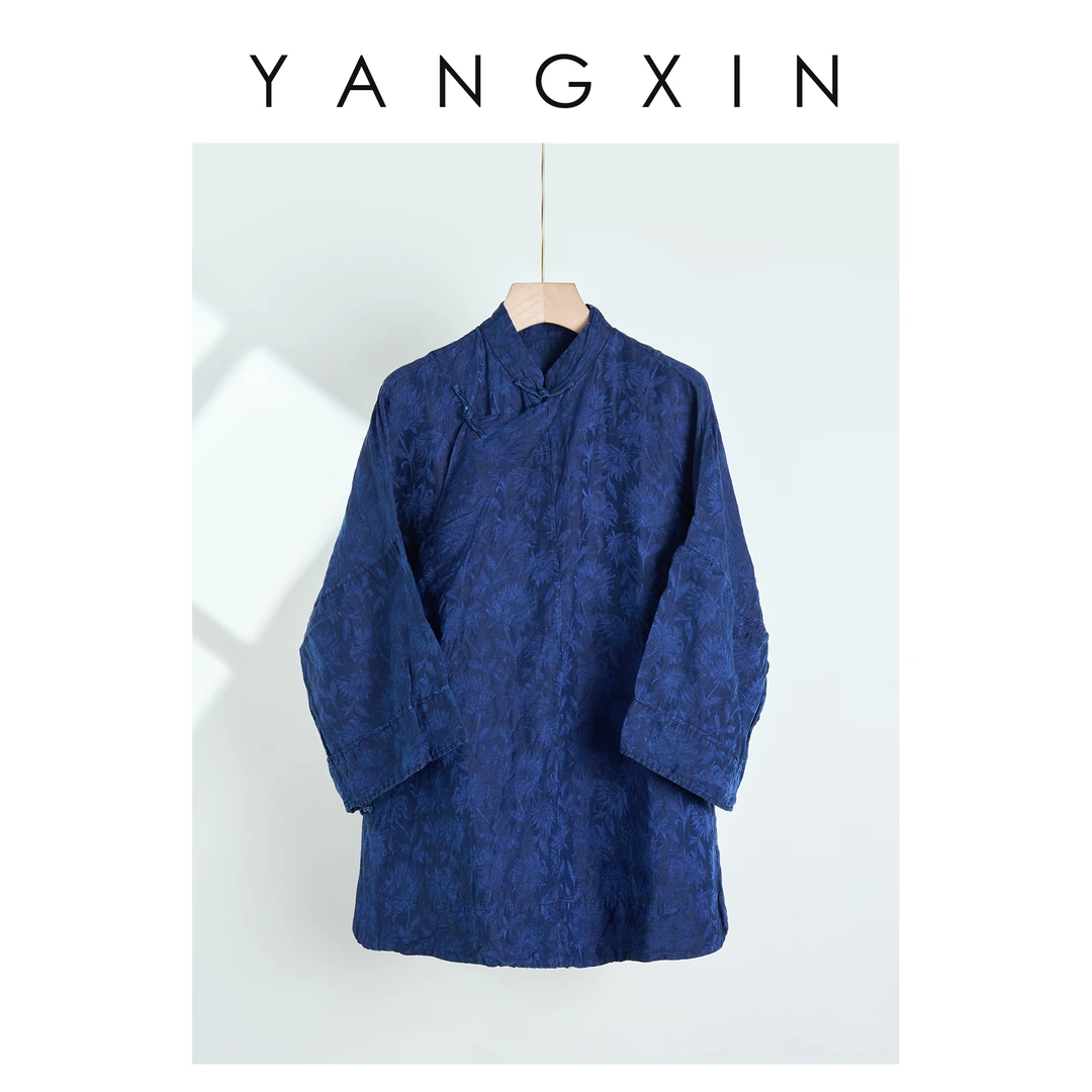 【无龄·杨昕】“古典韵味”禅意交织提花上衣01029