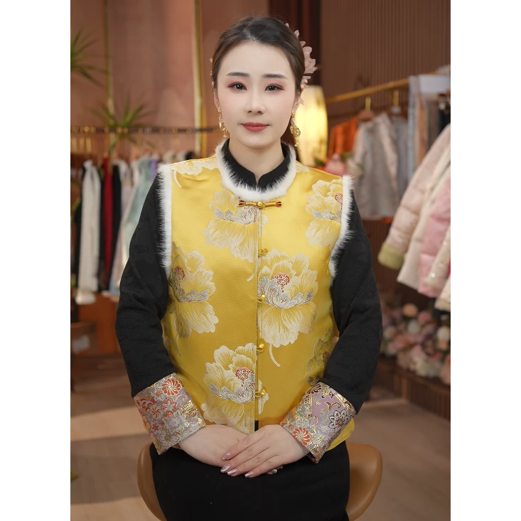 《歌年华 -马甲》新中式提花复古国风休闲百搭高定加厚马甲