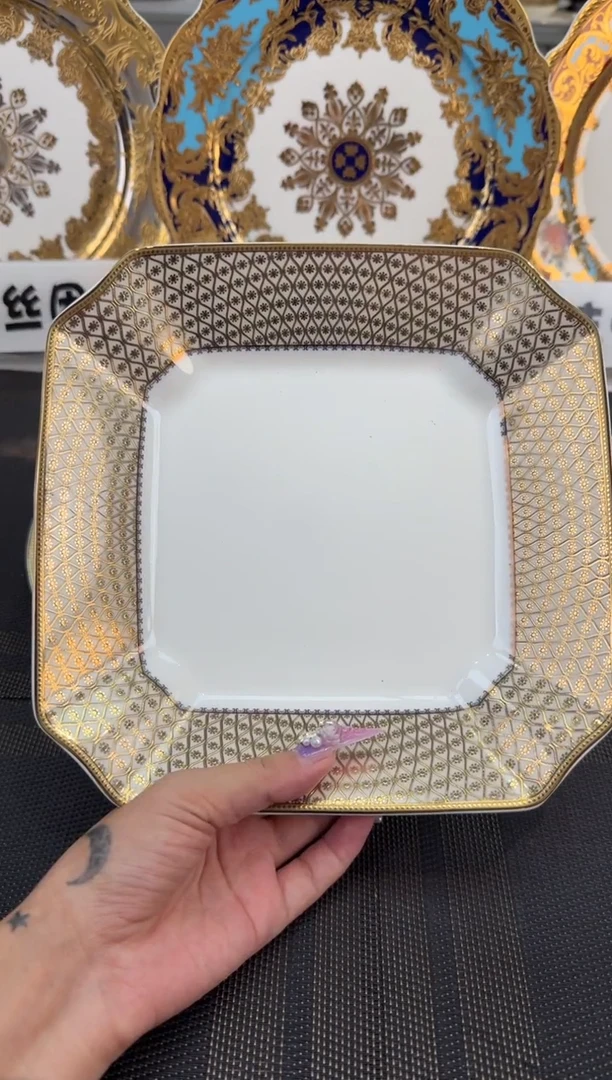 瓷片8英寸方形菜盘 正品