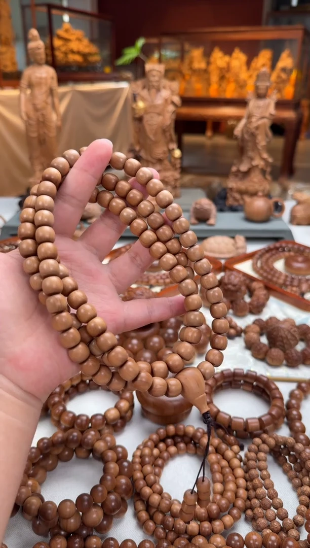 檀香木手串/手链10X11顺纹108颗 印度老山檀香