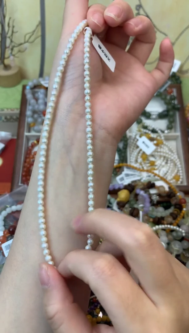 淡水珍珠银S925镶嵌颈饰165