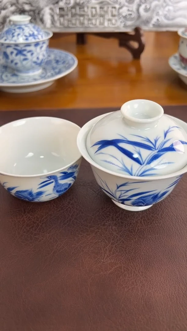 照夜白青花芦雁套组