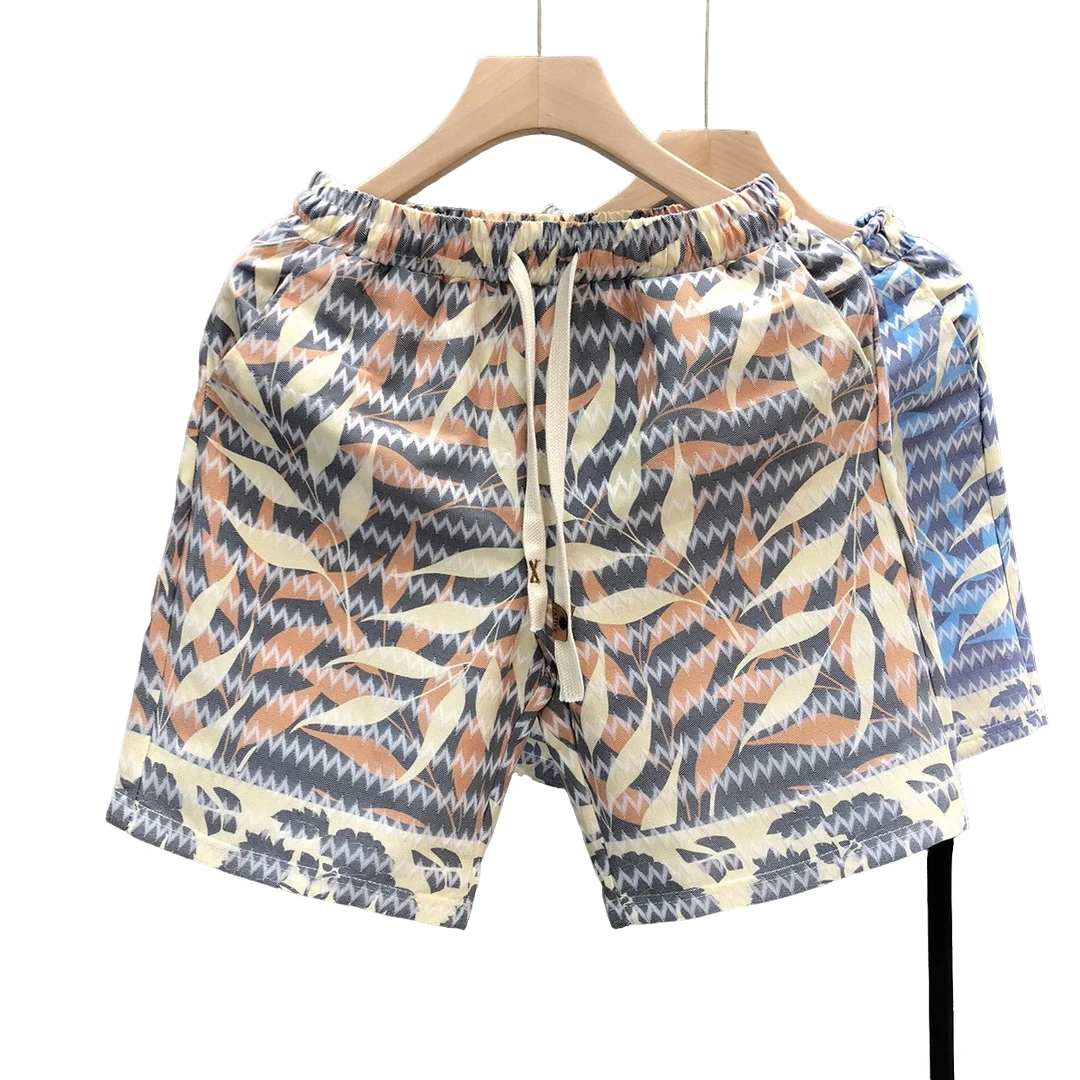 马康莫特港式休闲高端短裤男士青年五分裤夏季薄款男士花色沙滩裤