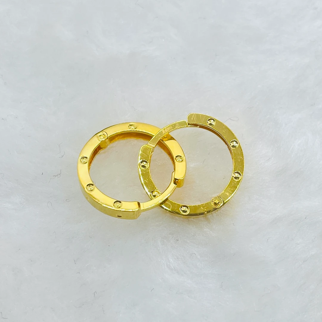 足金999耳饰光面耳扣5G工艺黄金饰品