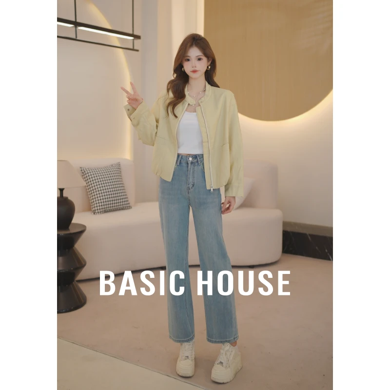 Basic House/百家好秋季新款欧若风时尚百搭短款皮衣B1195B5F162