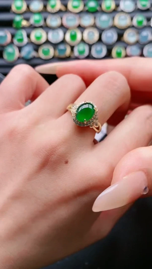 【闪购商品】翡翠戒指银S925镶嵌111111