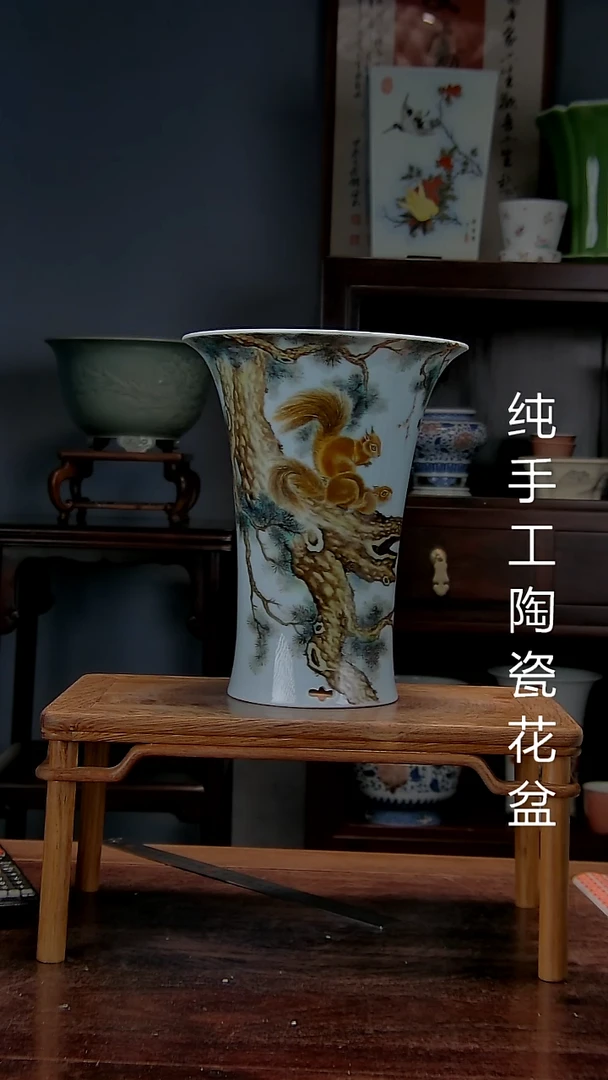 景德镇陶瓷 手工花盆