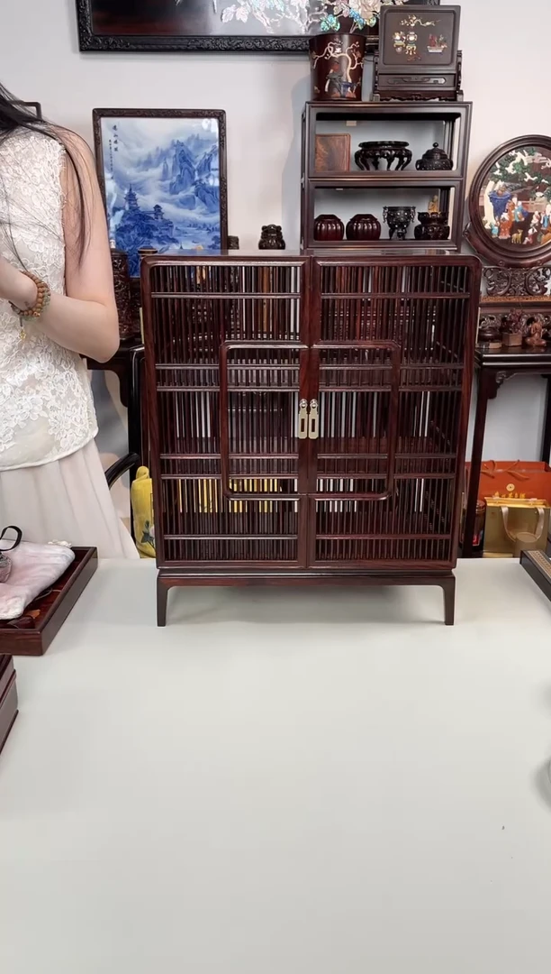 紫檀木类成套家具1****喽疏影柜