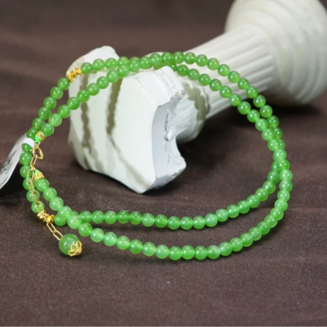 18k和田玉碧玉项链3.5+ T122203