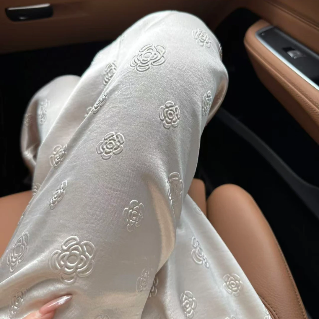 2025新款高腰窄版直筒裤油料高姆米