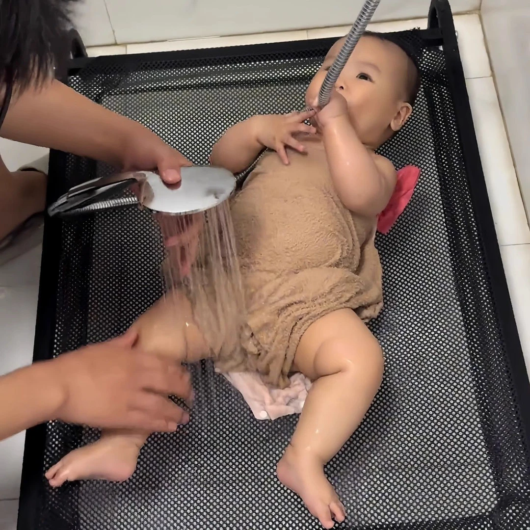 婴儿行军床宝宝洗澡可坐可躺托架子儿童出行透气网床方便洗澡架子