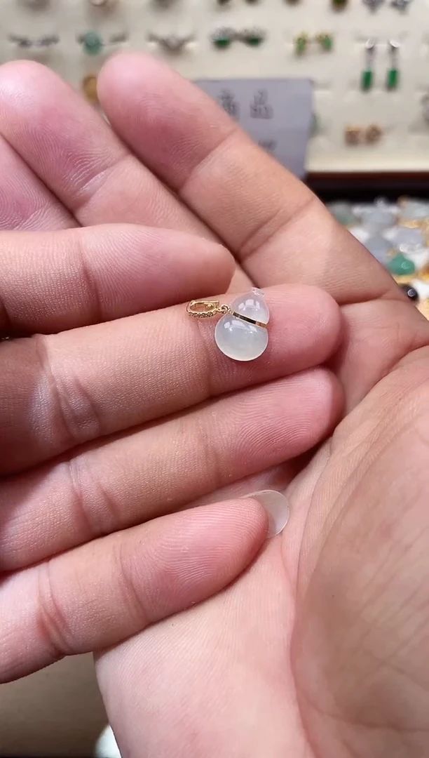 翡翠18K金镶嵌吊坠(不含链)111111