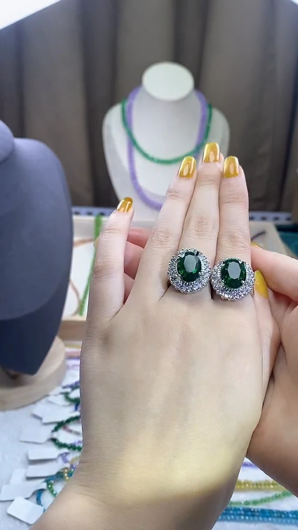 【闪购商品】透辉石戒指银S925镶嵌诗宁甄选珠宝SYZBA28