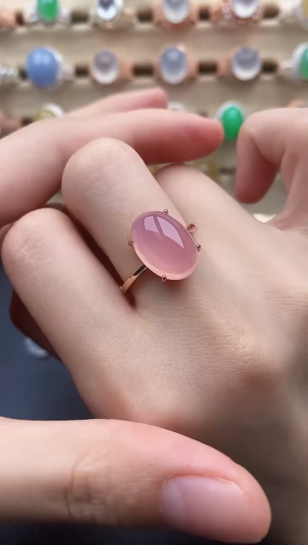 玛瑙/玉髓戒指未镶嵌一物一证一礼盒