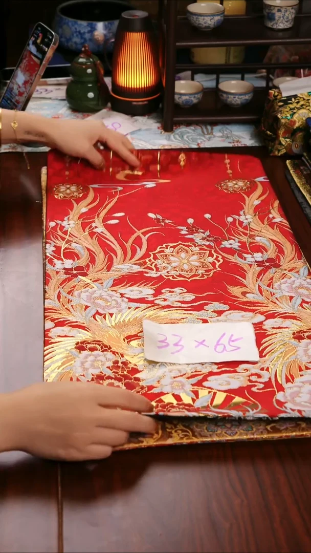 【凤凰红双面】中国风干泡织锦茶席33*65