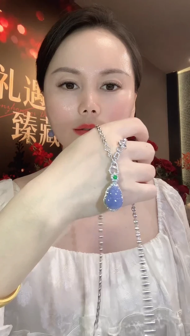 吊坠(不含链)18K金镶嵌翡翠C53 紫货有一定色差
