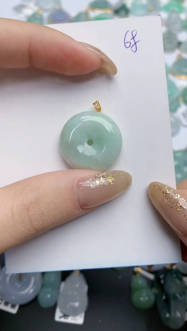 【闪购商品】翡翠颈饰18K金镶嵌天然缅甸翡翠A货