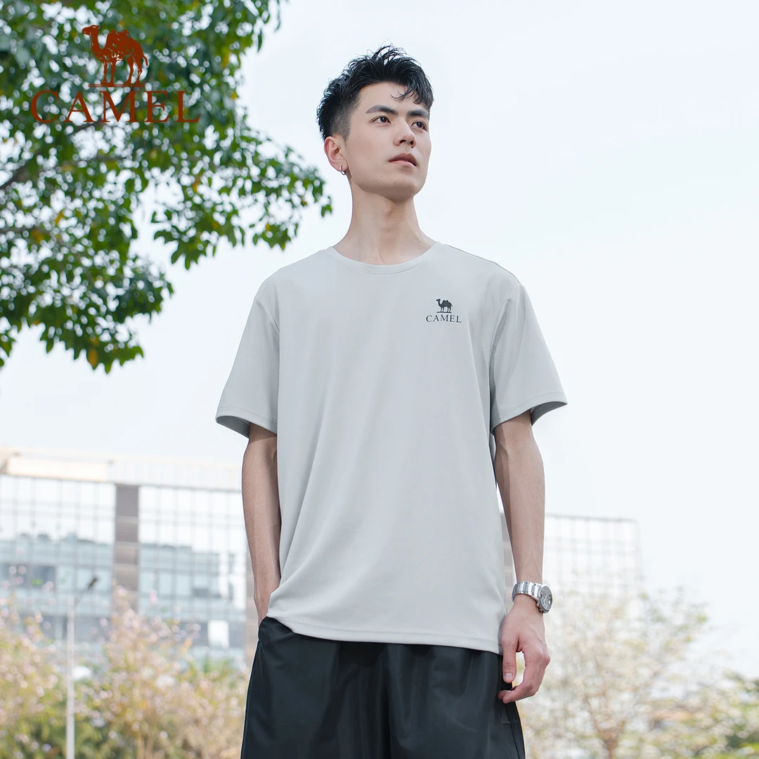 骆驼户外运动速干T恤透气休闲短袖上衣女情侣圆领男t2025春夏清爽