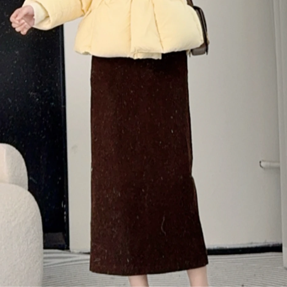 拉夏贝尔25春季新时尚气质法式气质百搭高腰半身裙 10192 BCK