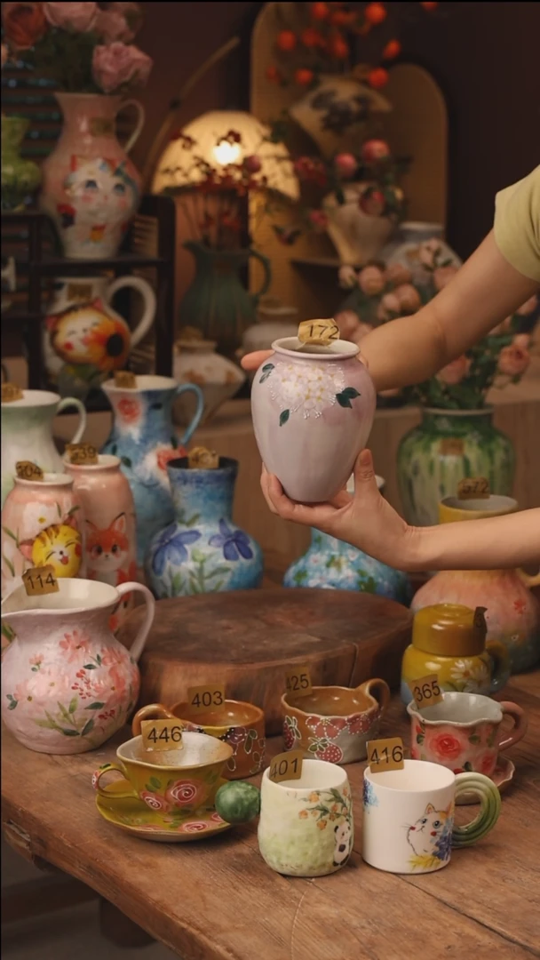 陶瓷景德镇设计师手作花器摆件侘寂风172