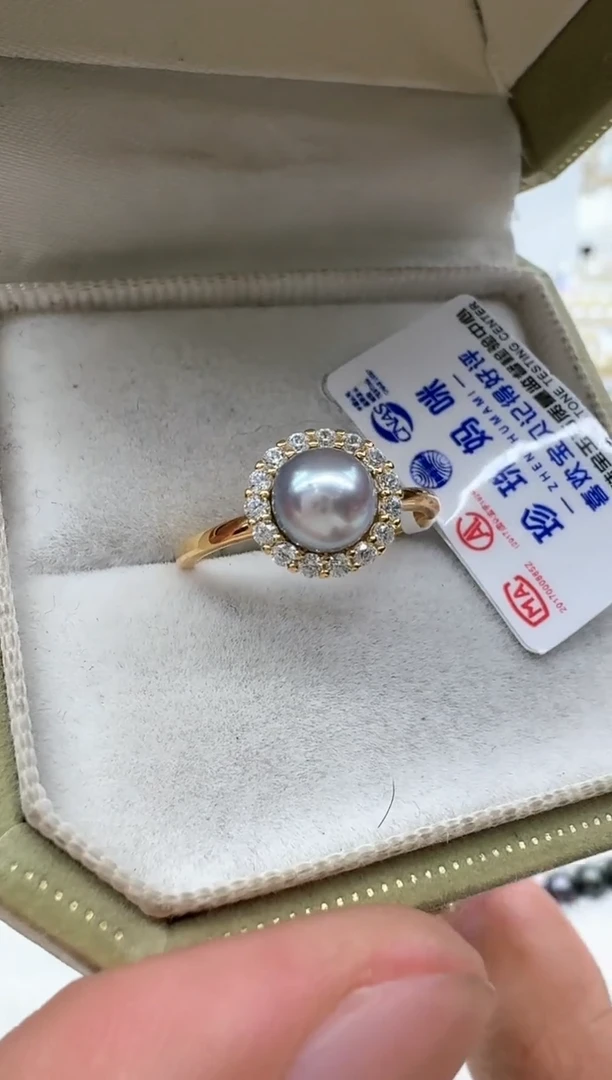 【闪购商品】海水珍珠戒指银S925镶嵌非基地发货不带证书