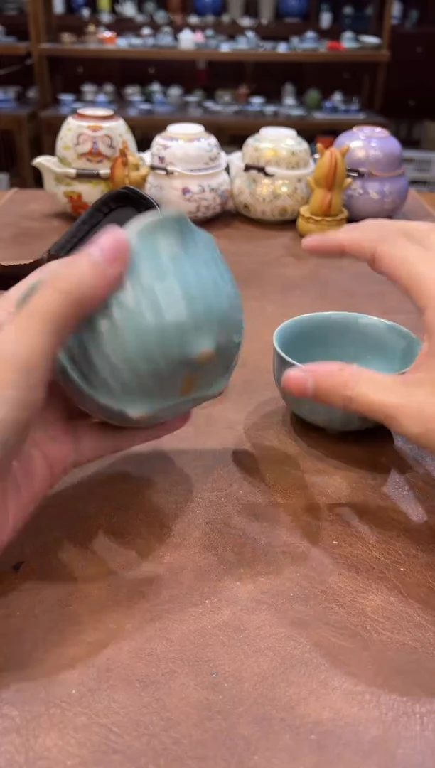 真的很便宜超好看会开片的旅行茶具