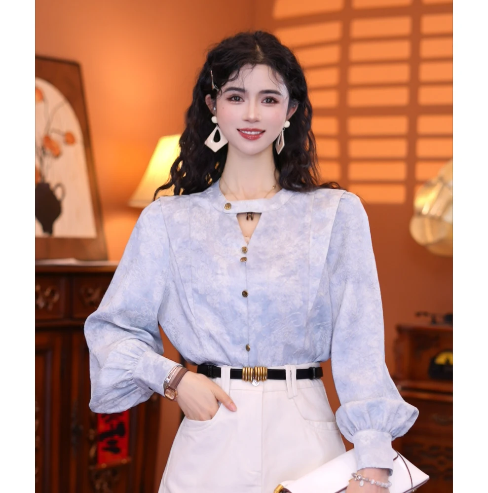 牧子【晚星伴月】时尚气质薄款显瘦设计减龄新款上衣01406