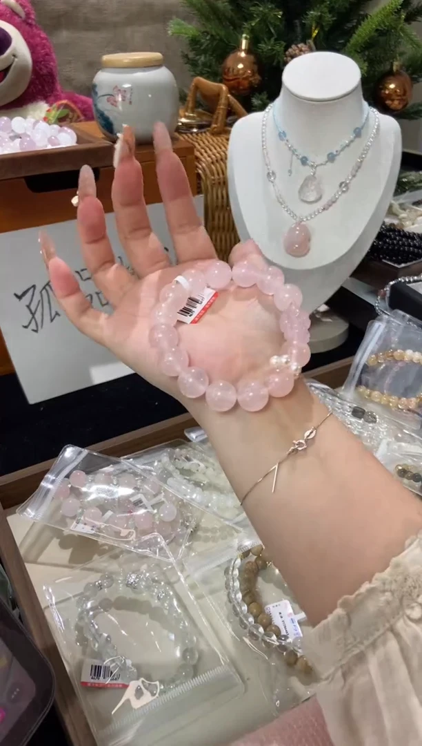 水晶手串未镶嵌孤品捡漏均匀瑕疵介意勿拍