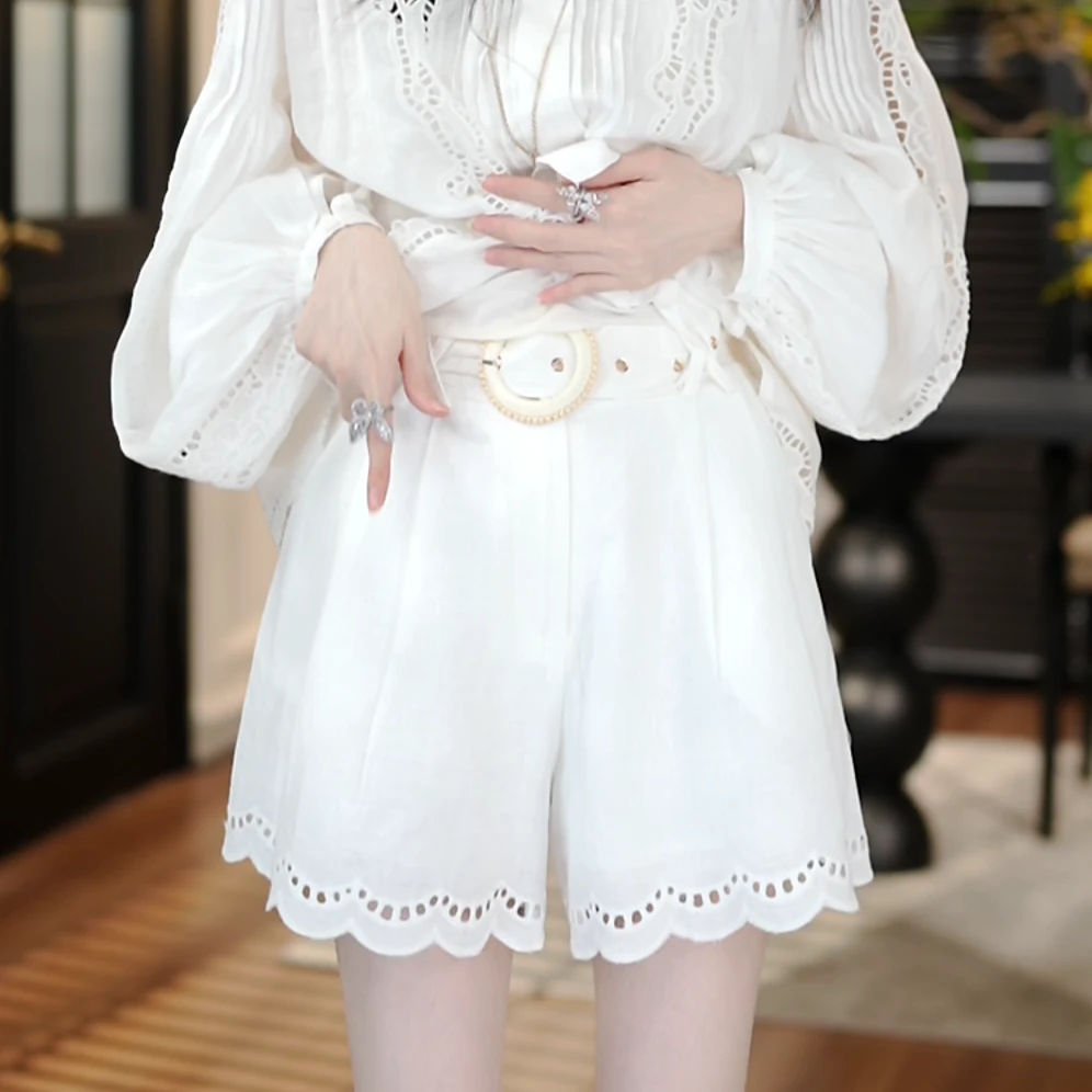 2025夏季新款时尚新款显瘦百搭亚麻短裤