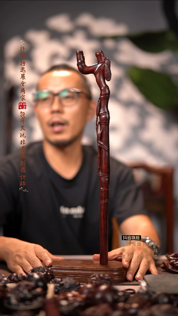 檀香紫檀（小叶紫檀）知足常乐笔架