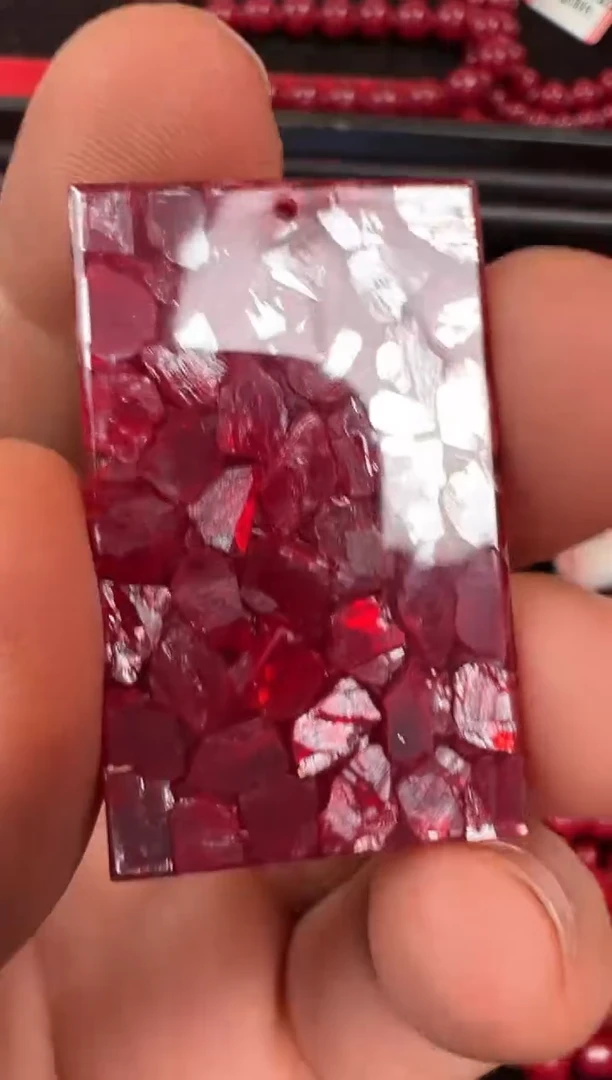 天然辰砂金****8晶体无事牌