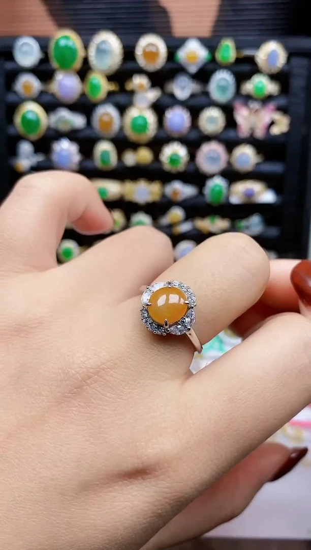 银S925镶嵌戒指翡翠341