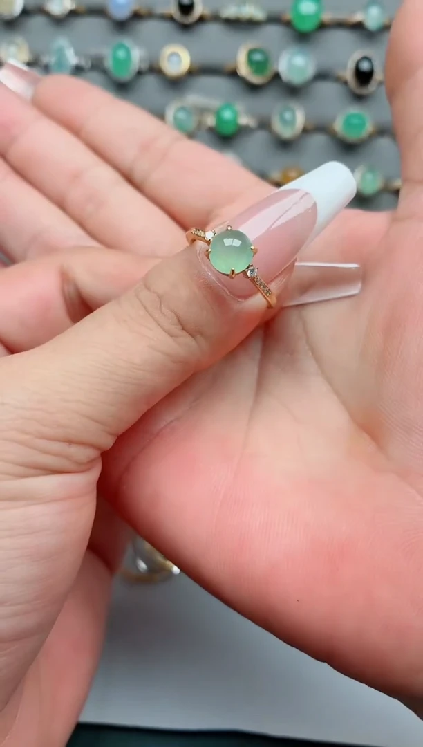 银S925镶嵌戒指翡翠.