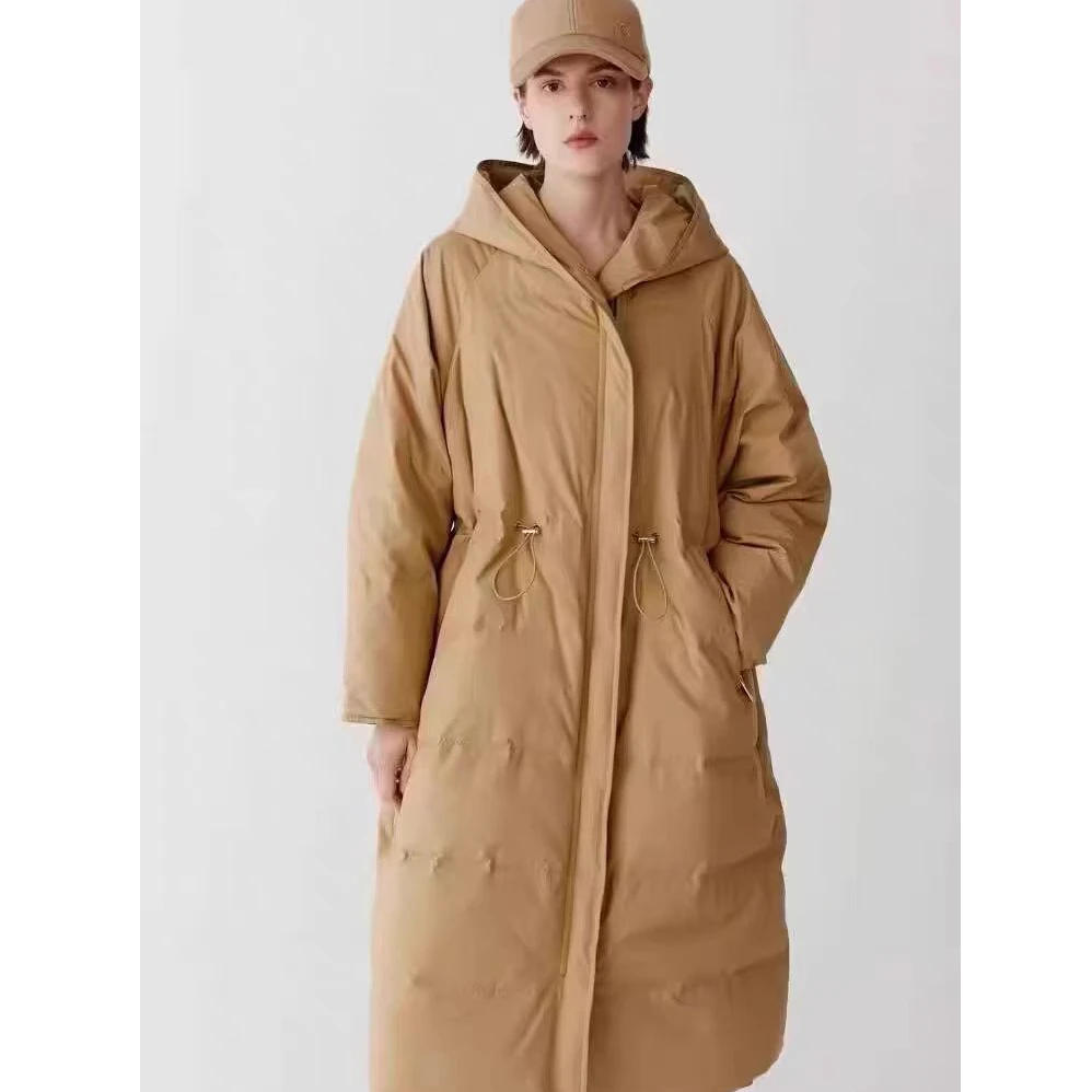 小禾两面穿超推荐！90白鹅绒长款保暖外套女