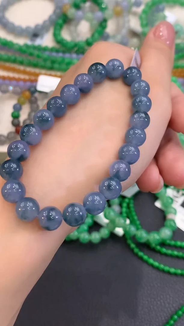 未镶嵌手串翡翠w166 紫货有色差