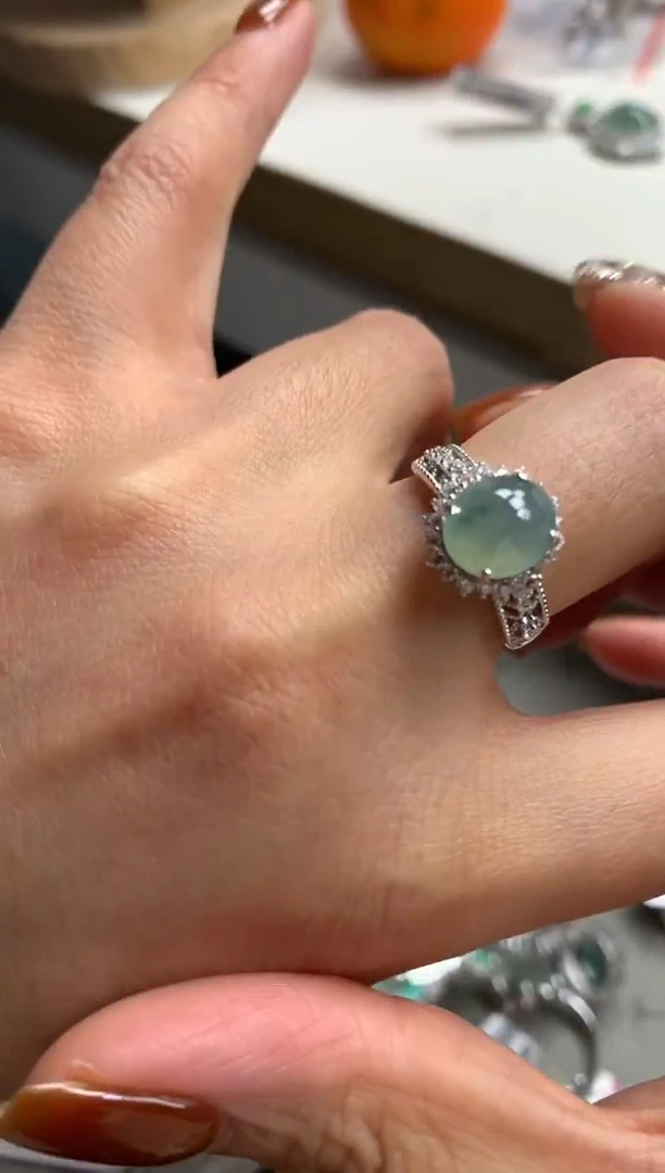 银S925镶嵌戒指翡翠23