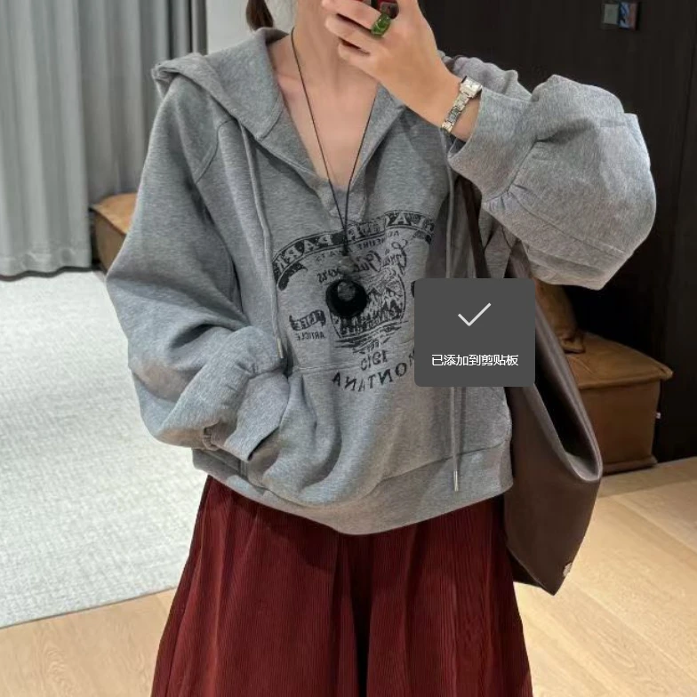 DEZI长袖连帽时尚韩版防风收口袖舒适女款卫衣LS2578088