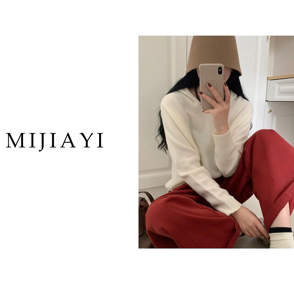 【无缝帽衫】100全羊毛一线成衣简约宽松百搭针织衫女薄款纯色毛衣