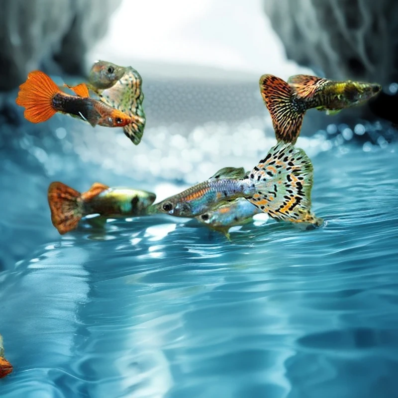 热带鱼观赏杂袍孔雀鱼冰蓝孔雀鱼观赏鱼淡水鱼