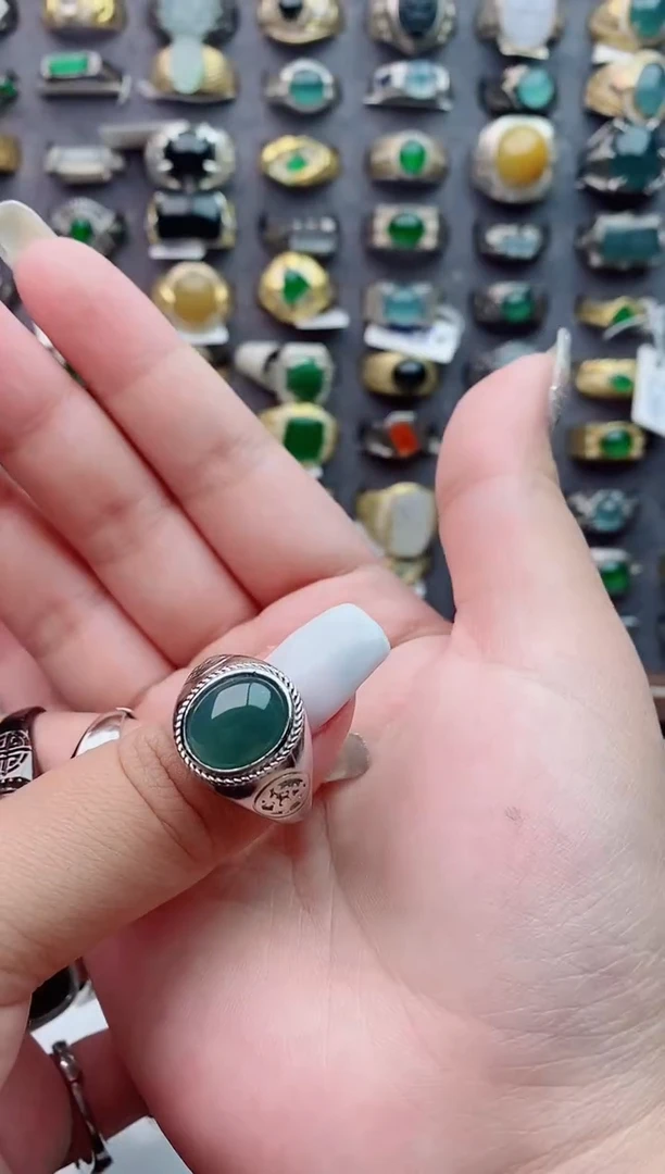 未镶嵌戒指翡翠天然翡翠男戒