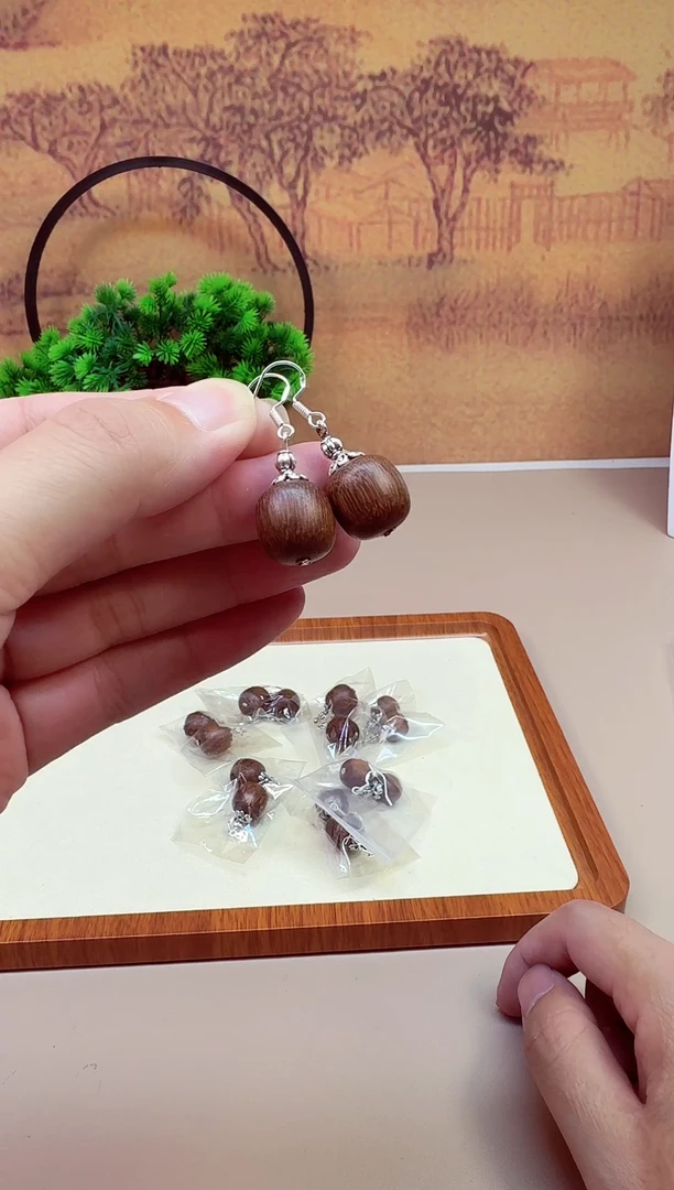 玛瑙/玉髓耳钉银S925镶嵌A916