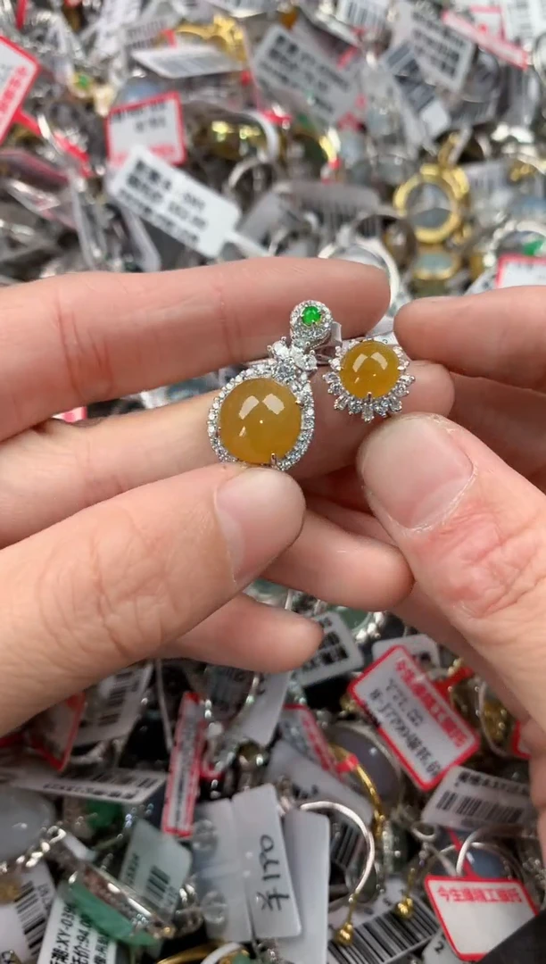 银S925镶嵌戒指翡翠1414     10