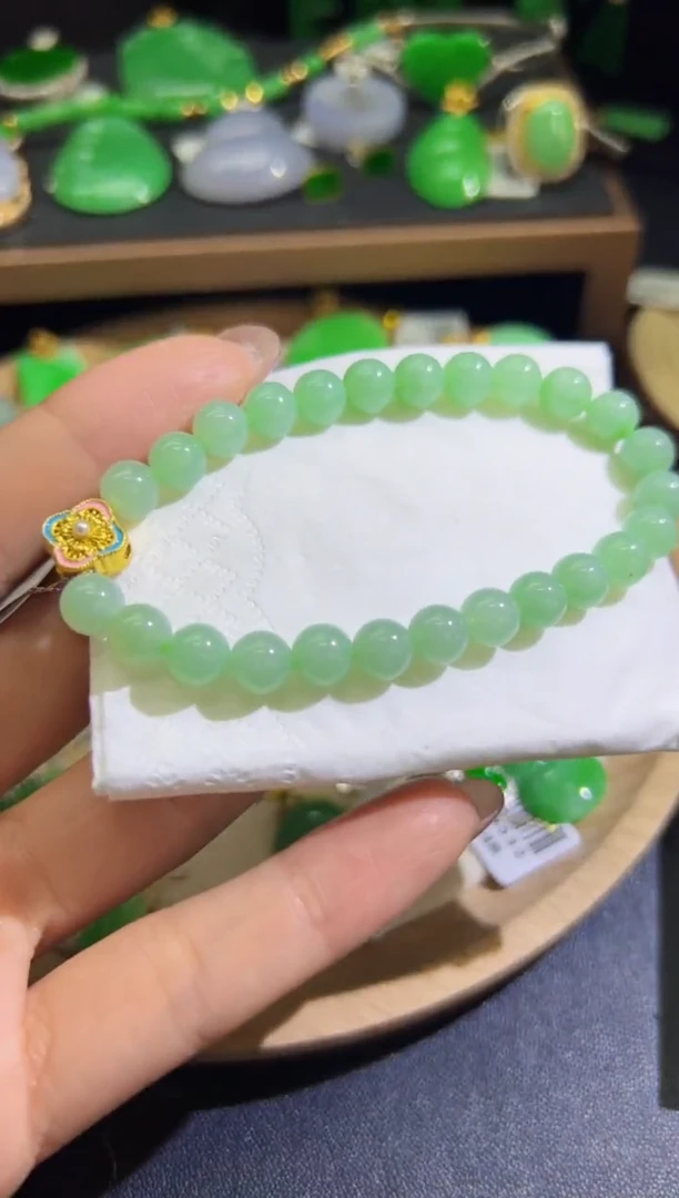 【闪购商品】翡翠手串未镶嵌Q缅料A货翡翠/支持复检/一件